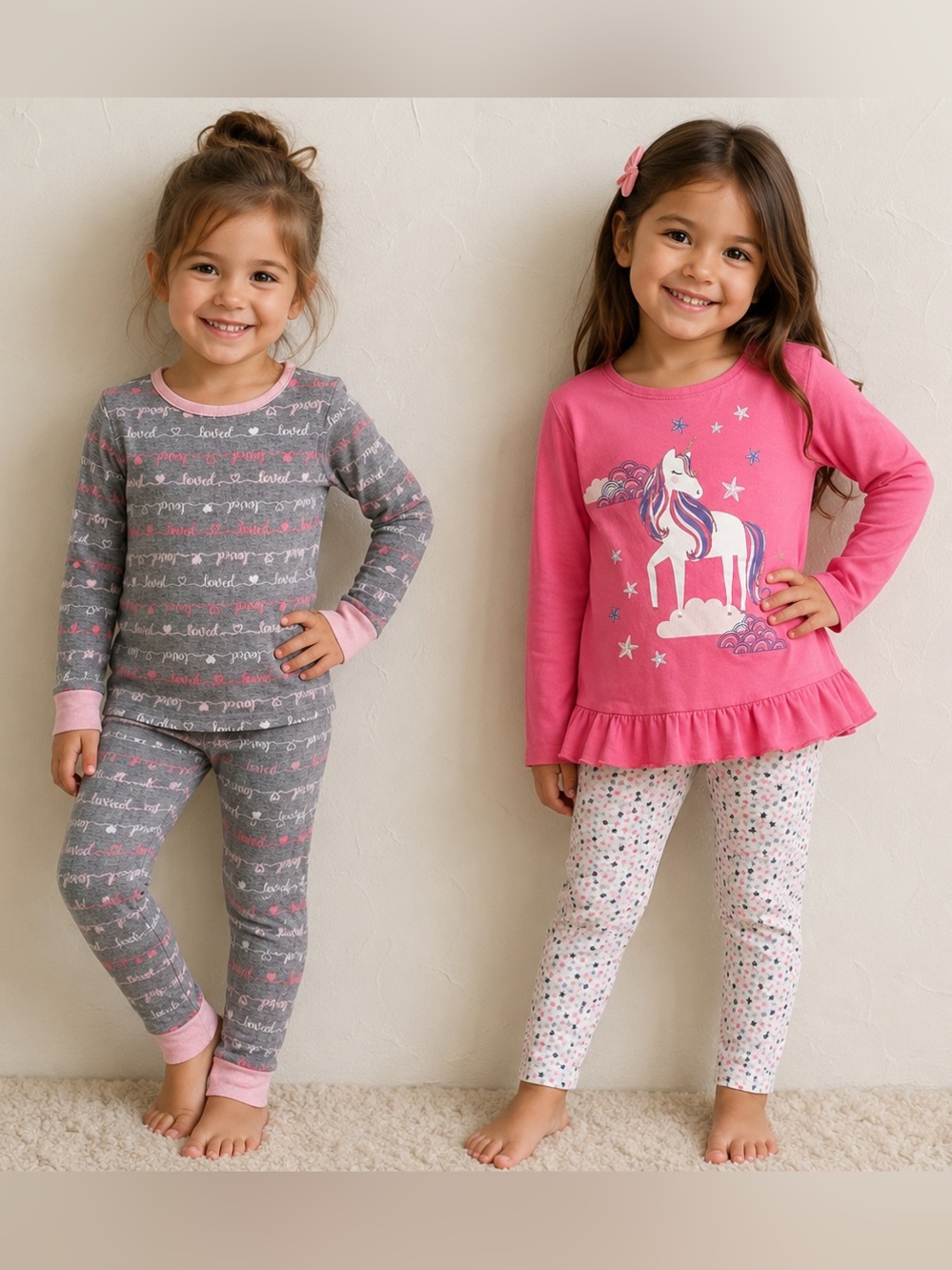 2 sets - Girl’s Pajamas and Unicorn Set, Size 5